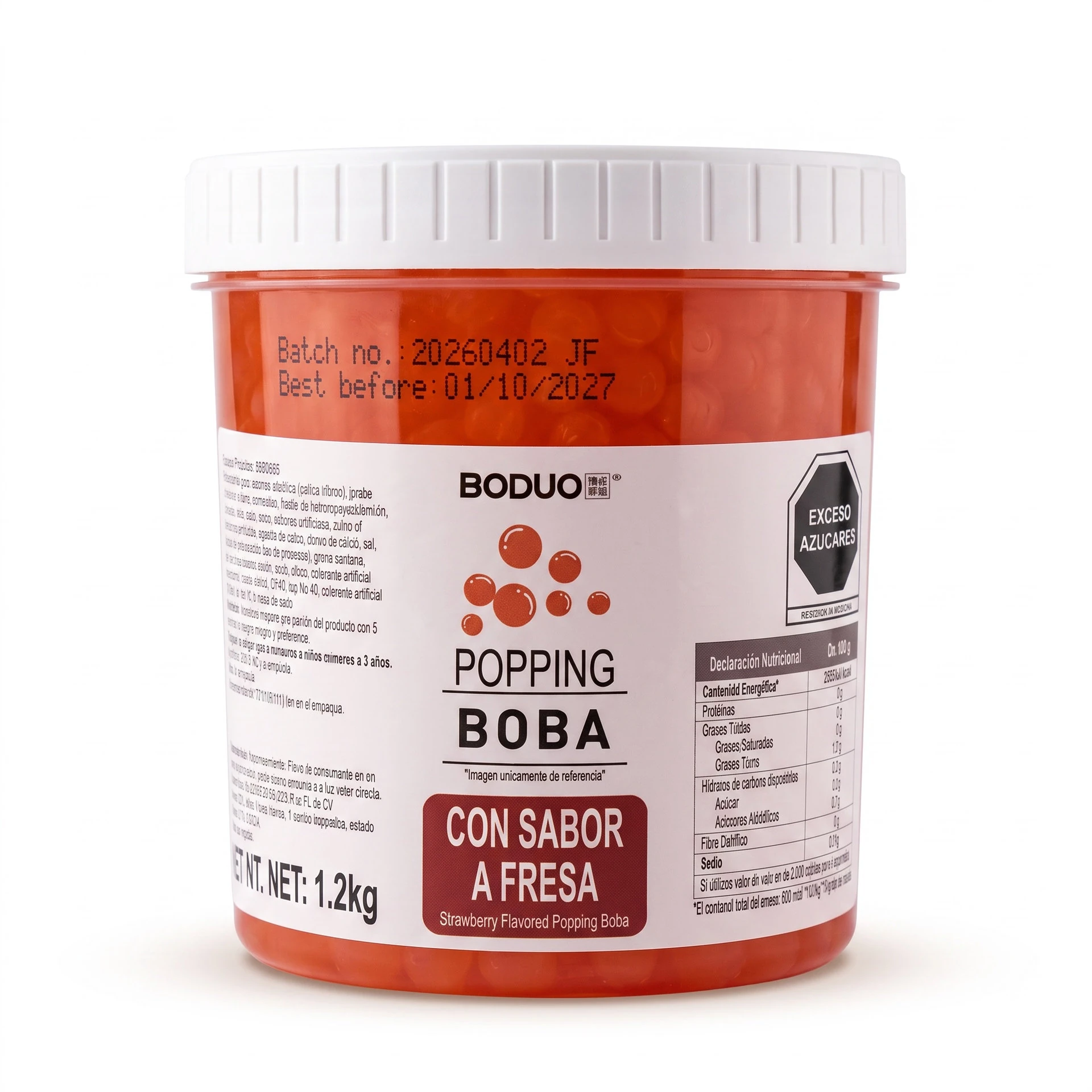 Perlas Explosivas Sabor Fresa Boduo C/1.2kg