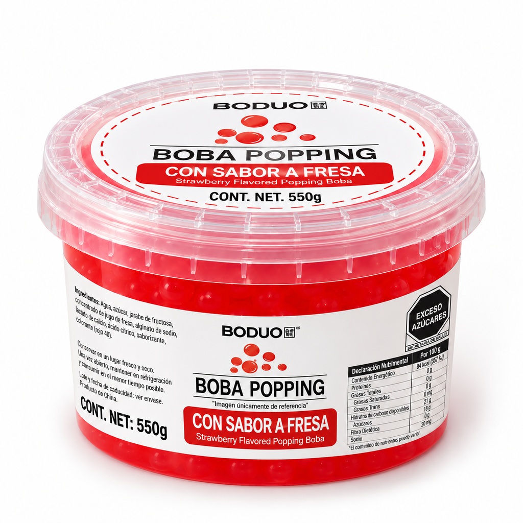 Perlas Explosivas Sabor Fresa Boduo C/550Gr