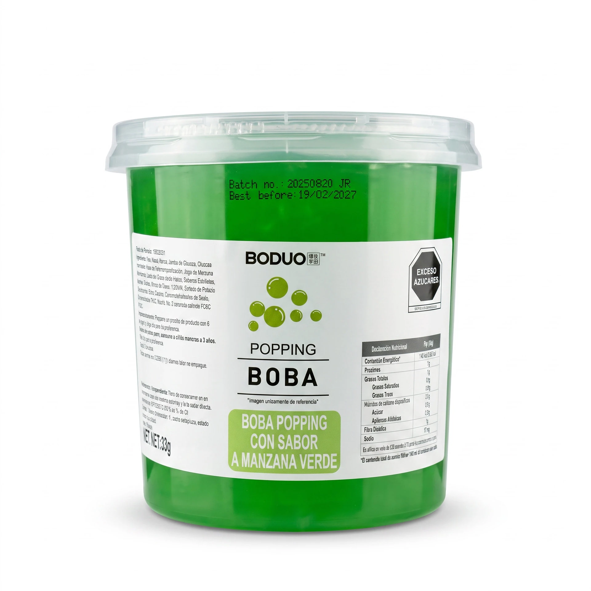 [PEBD-MAN-3K-1211] Perlas Explosivas Sabor Manzana Verde Boduo C/3kg