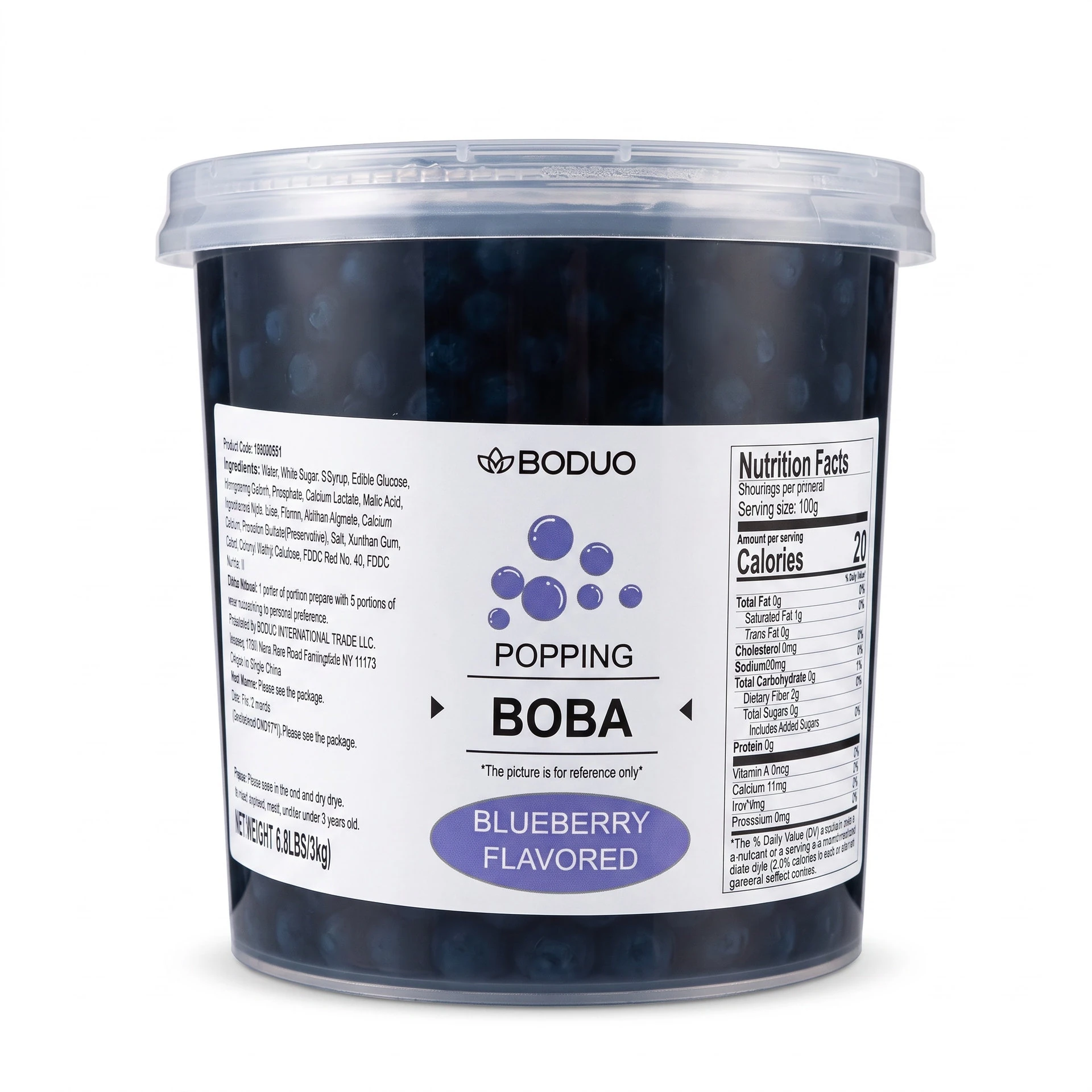 Perlas Explosivas Sabor Mora Azul Boduo C/3kg